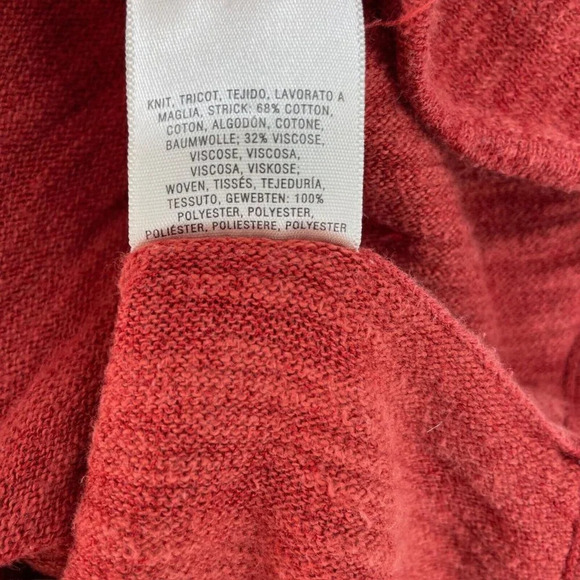 Moth Blouse Women's Sz L Red Pullover Stretch Long Sleeve Round Neck Pullover - Picture 10 of 11